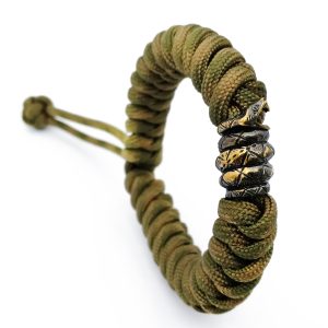 Hand-Made Paracord Bracelet with Snake Bead