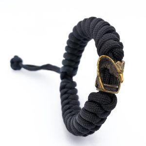 Hand-Made Paracord Bracelet with Raven Bead