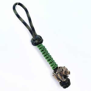 Hand-Made Paracord Keychain with Bear Bead